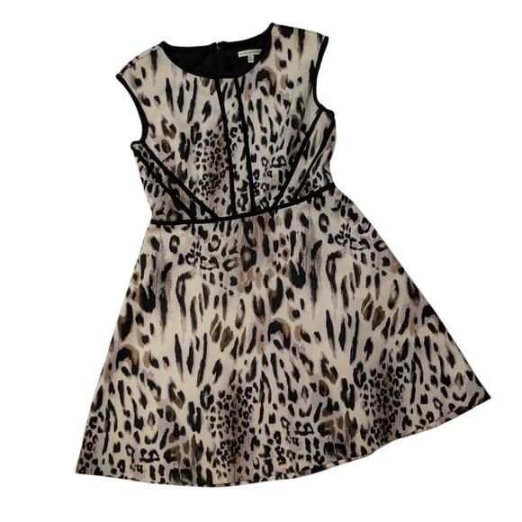 SANDRA DARREN Women's Leopard Print Sleeveless Fit & Flare Dress Size 10 - Picture 5 of 5